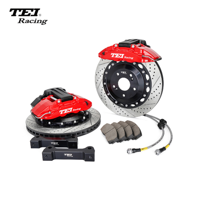 comprar P4-EXPLORE TEI Kit de freno grande de carreras Freno de estacionamiento electrónico integrado para la rueda trasera 4 pinza de pistón Fabricación en línea