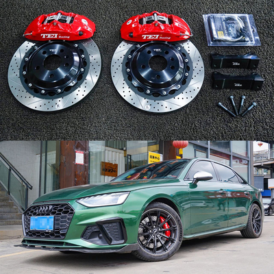 comprar Audi Kit de freno grande delantero para A4L 18 pulgadas 4 Kit de freno de calibre de pistón con rotor de 355 * 28 mm Fabricación en línea
