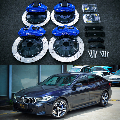 comprar Kit de frenos BBK de alto rendimiento para BMW Serie 6 GT 20 pulgadas delantera del borde del coche 6 pistón y trasero 4 pistón calibre para mantener el EBP Fabricación en línea