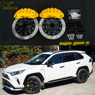 comprar Kit de freno delantero grande 6 pinzas de pistón con rotor de 355x28 mm Sistema de freno automático BBK para Toyota RAV4 Fabricación en línea