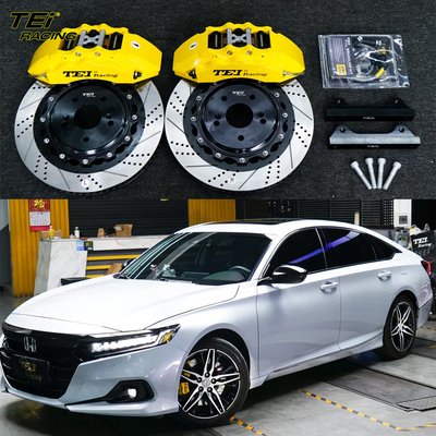 comprar Kit de freno delantero grande 6 pinzas de pistón con rotor de 355x32mm sistema de freno automático BBK para Honda Accord 18 pulgadas llano de coche Fabricación en línea