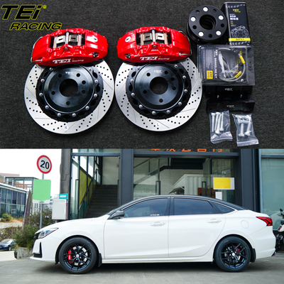 comprar Kit de freno delantero grande 4 calibre de pistón con rotor 330x28mm sistema de freno automático BBK para Changan RAETON CC 17 pulgadas de llano de coche Fabricación en línea