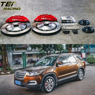 comprar Kit de freno delantero grande 4 pinzas de pistón con rotor 378x32mm sistema de freno automático BBK para Changan CS95 19 pulgadas llano del coche Fabricación en línea