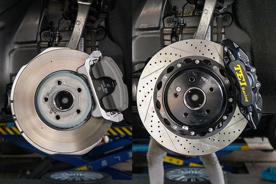 comprar Kit de freno grande para BMW E300 instalado TEI Racing P60S Forjado 6 pinzas de pistón 355 * 32mm rotor de disco Fabricación en línea