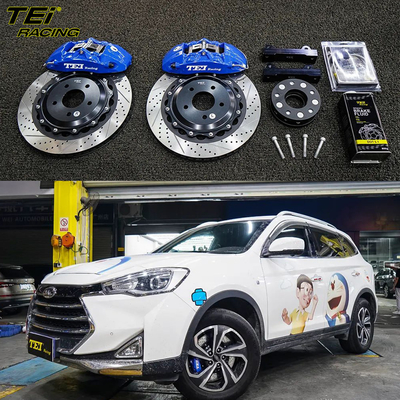 Kit de freno delantero grande 4 pinzas de pistón con rotor 355x28mm sistema de freno automático BBK para JAC Refine S7 18 pulgadas del borde del coche