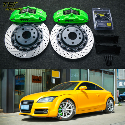 Kit de freno delantero grande 4 pinzas de pistón con rotor de 330x28mm BBK Sistema de freno automático para Audi TT 17 pulgadas del borde del coche