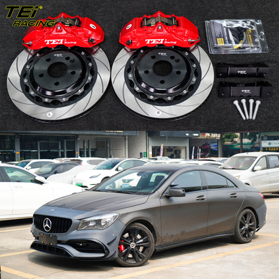Kit de freno frontal grande 4 pinzas de pistón con rotor de 355 * 28 mm Sistema de freno automático BBK para Mercedes-Benz CLA 18 pulgadas del borde del automóvil