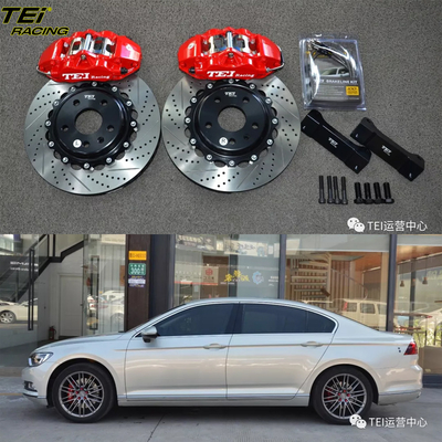 Kit de freno delantero grande 4 pinzas de pistón con rotor 330x28mm BBK Sistema de freno automático para Volkswagen Magotan 17 pulgadas del borde del coche
