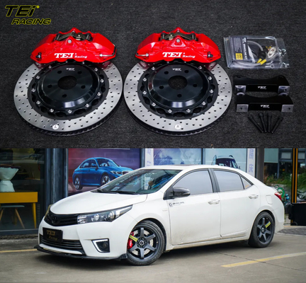 Kit de freno delantero grande 4 pinzas de pistón con rotor 378x32mm sistema de freno automático BBK para Toyota Corolla 18 pulgadas llano de coche