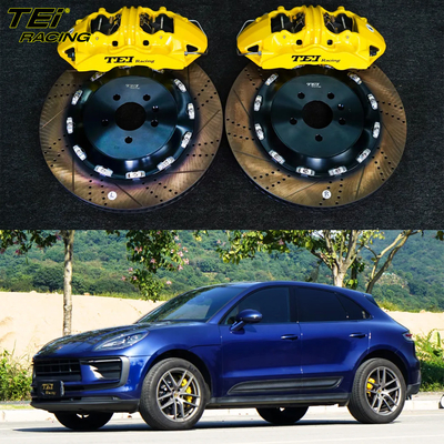 Kit de freno delantero grande 6 pinzas de pistón con rotor de 405x34mm BBK sistema de freno automático para Porsche Macan 20 pulgadas llano de coche